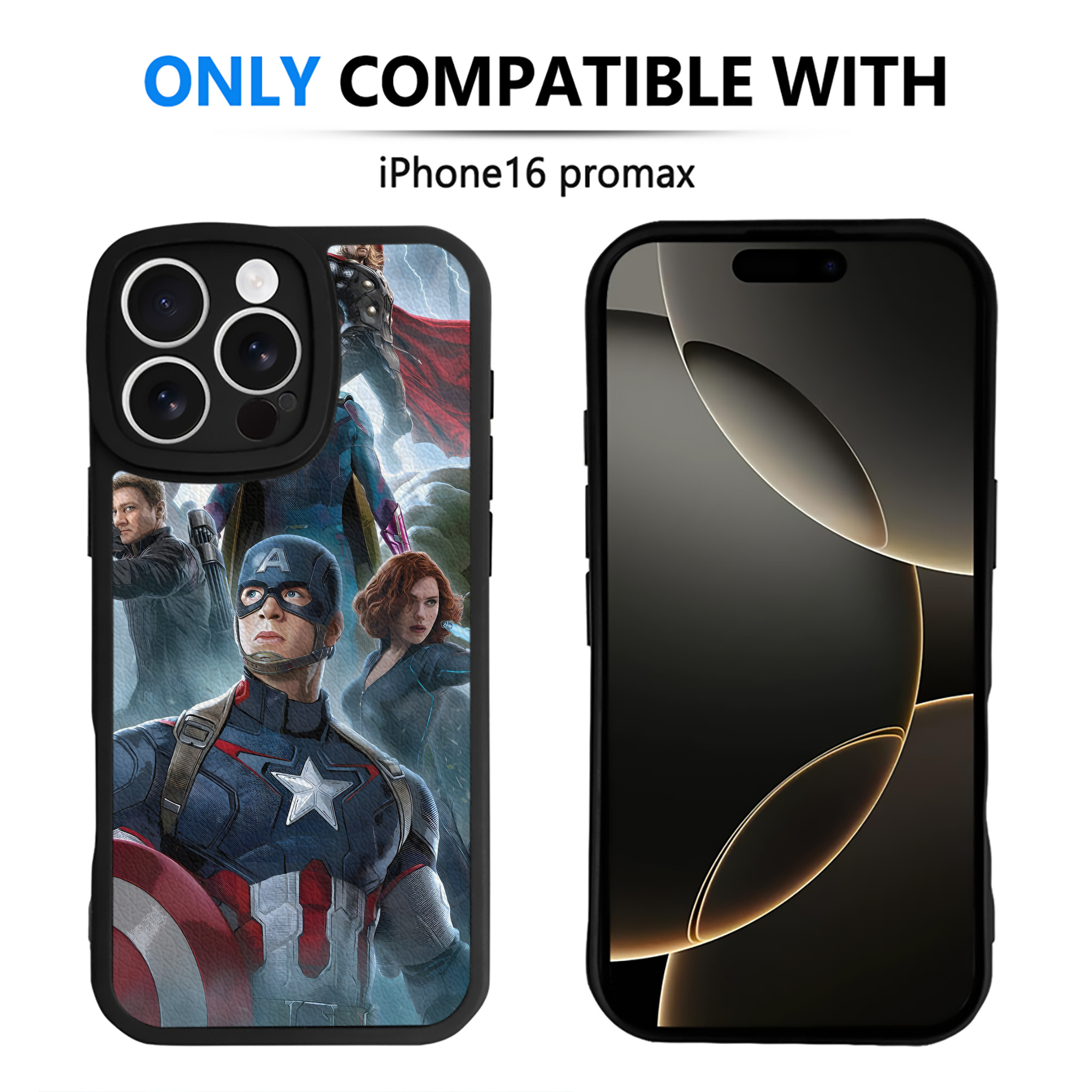 （画像用） アベンジャーズ The Avengers 【iPhone 16シリーズ対応】シリコンスマホケース（レザー調） 材質：シリコン